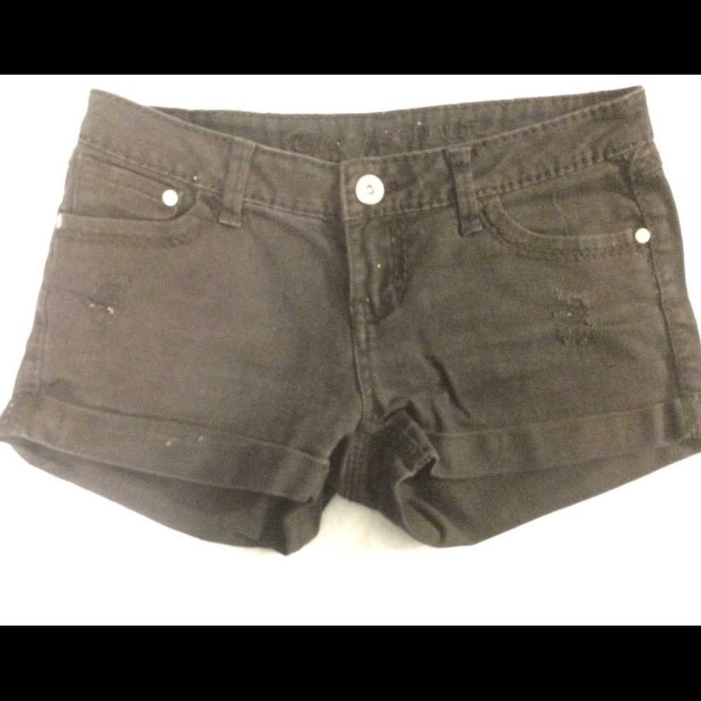 Black jean shorts